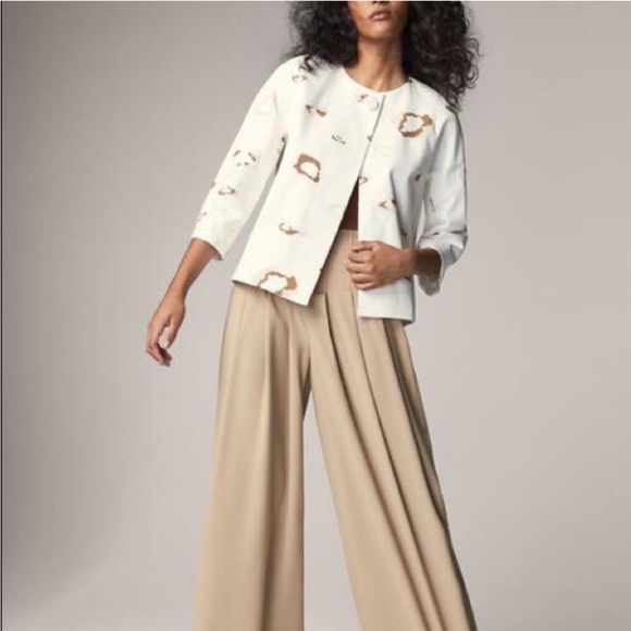 Massimo Dutti Cropped Oversized Blazer Jacket White 6 - Picture 3 of 16